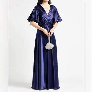 Talbot Runhof New Twist Front Satin Gown Size 14/44